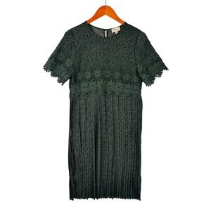 Orange Creek Dress Womens Small Green Pleated Lace Midi Boho Cottagecore Prairie